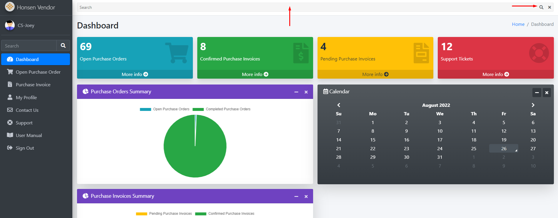 Top Sidebar Search Box